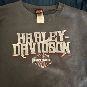 Harley-Davidson Grey Crew neck with Blue & Orange Eagle Graphic